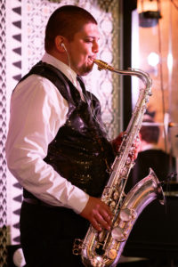 Saxophone player playing